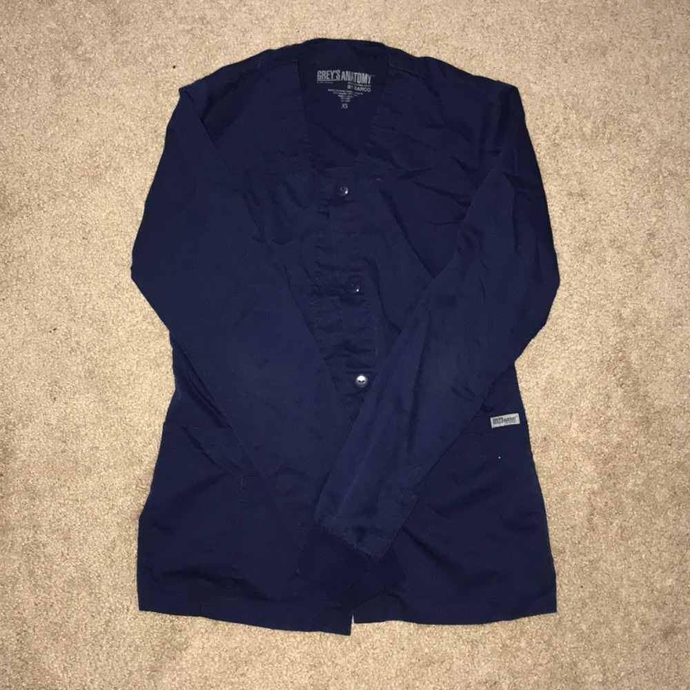 Greys Anatomy Navy Blue Scrub Jacket